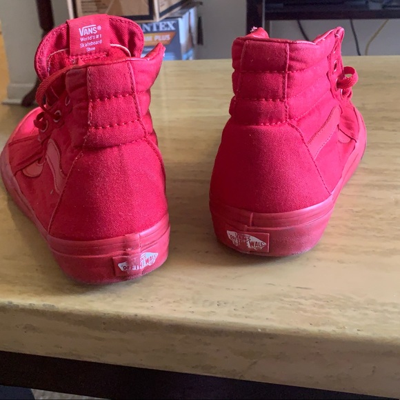 Cherry Red Old School High top Vans - Picture 2 of 8